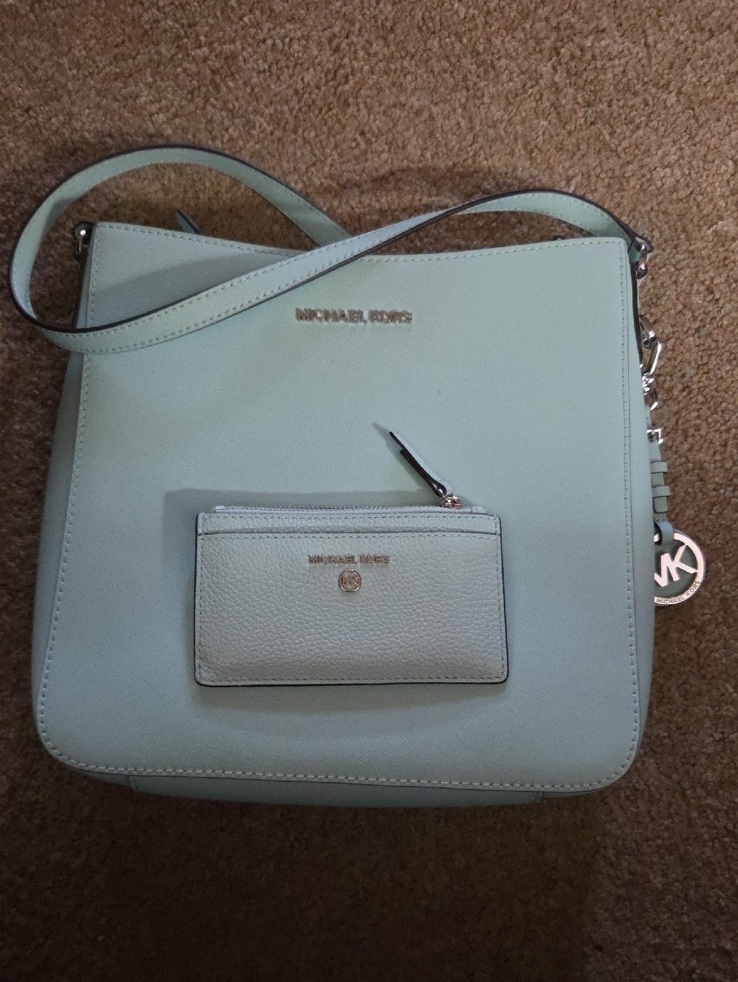 Michael Kors Mint Green Crossbody Bag & Matching Wallet